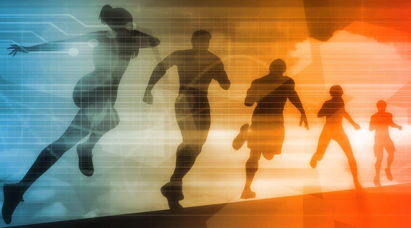 Coaching leaders, teams with organizational development skills for companies by Catamentum brings out the best in leaders and teams (image of people running)